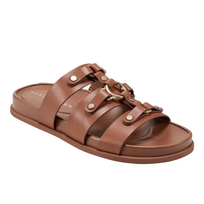 Marc Fisher Sandals Women Verity Flat Footbed Sandal Brown
