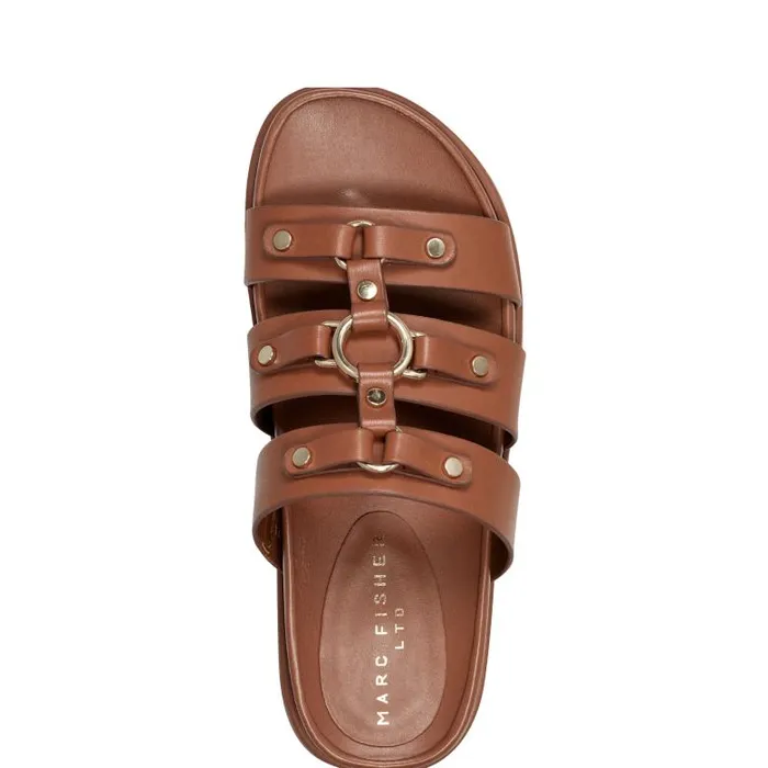 Marc Fisher Sandals Women Verity Flat Footbed Sandal Brown
