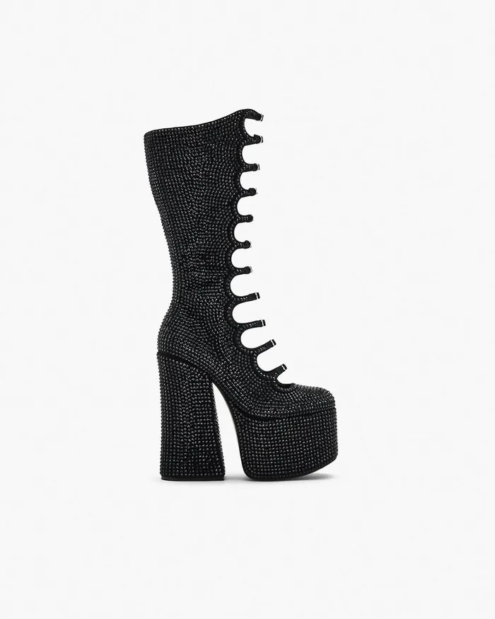 Marc Jacobs Boots The Rhinestone Kiki KneeHigh Boot Blackblack 8211 Women
