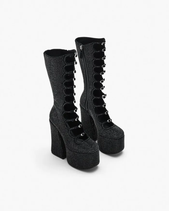 Marc Jacobs Boots The Rhinestone Kiki KneeHigh Boot Blackblack 8211 Women