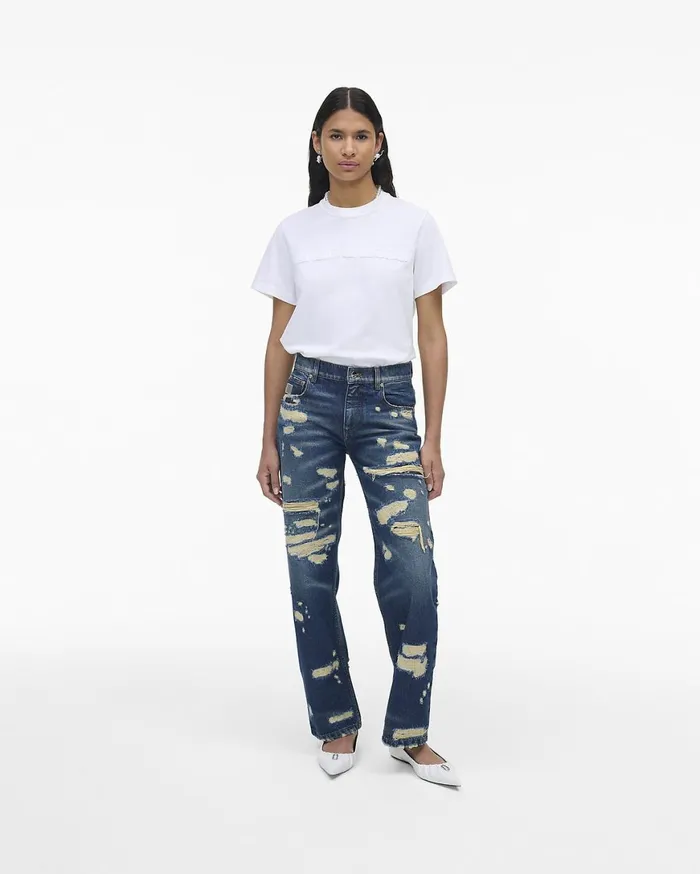 Marc Jacobs Bottoms The Rip And Repair Straight Jean Punk Indigo 8211 Women