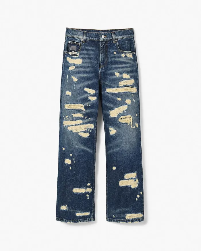Marc Jacobs Bottoms The Rip And Repair Straight Jean Punk Indigo 8211 Women