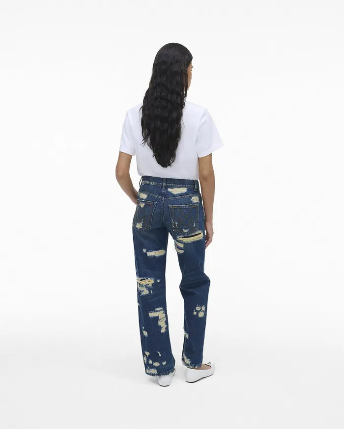 Marc Jacobs Bottoms The Rip And Repair Straight Jean Punk Indigo 8211 Women