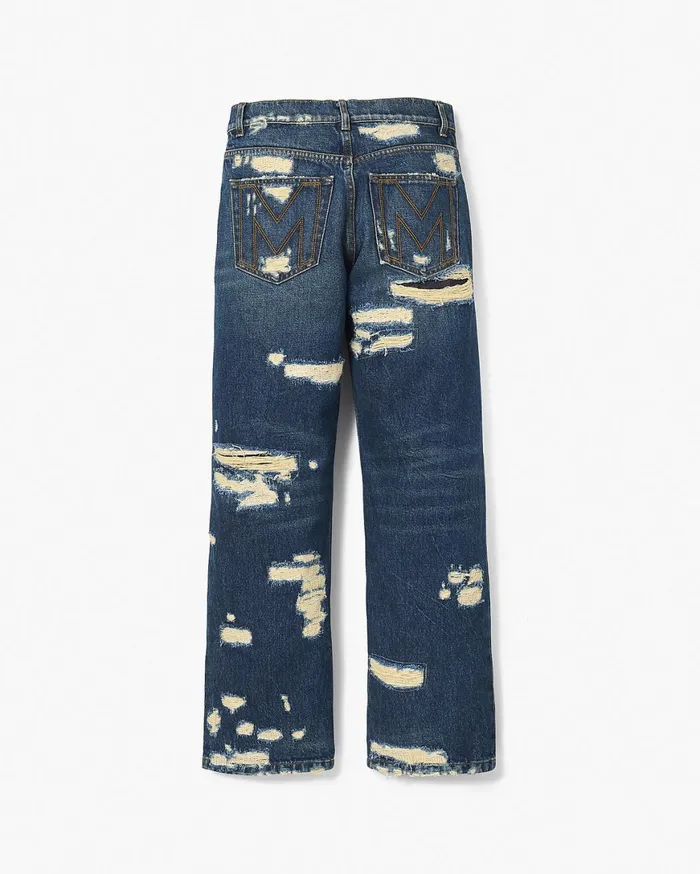 Marc Jacobs Bottoms The Rip And Repair Straight Jean Punk Indigo 8211 Women