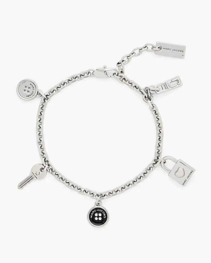 Marc Jacobs Bracelets Button Charm Bracelet Silverblack 8211 Women