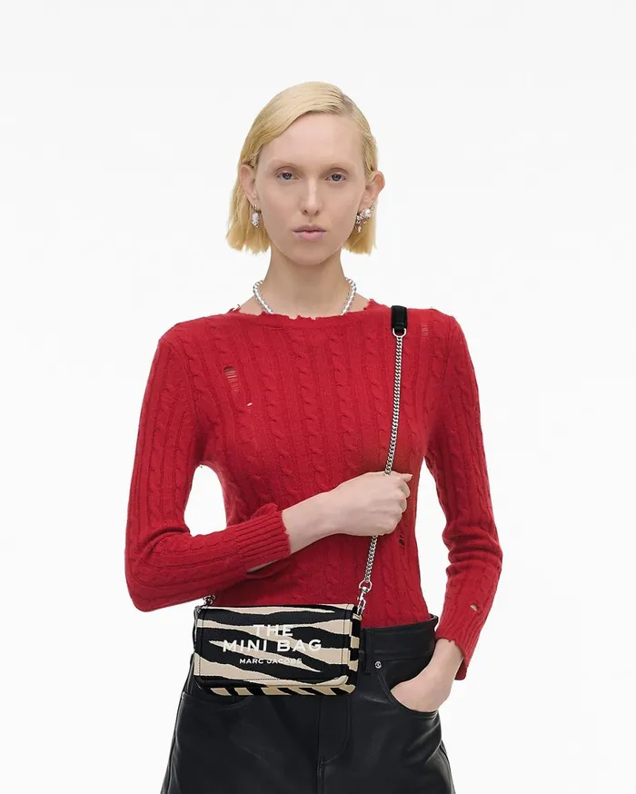 Marc Jacobs Crossbody Bags The Zebra Leather Chain Mini Bag Blackwhite 8211 Women