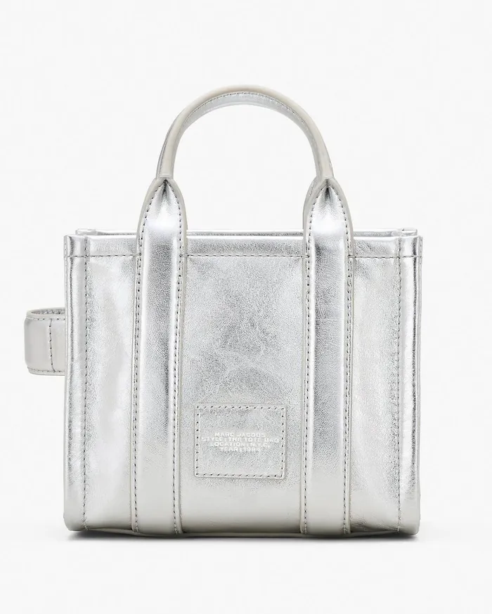 Marc Jacobs Mini Bags The Metallic Leather Crossbody Tote Bag Metallic Silver 8211 Women