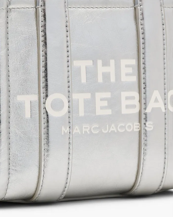 Marc Jacobs Mini Bags The Metallic Leather Crossbody Tote Bag Metallic Silver 8211 Women