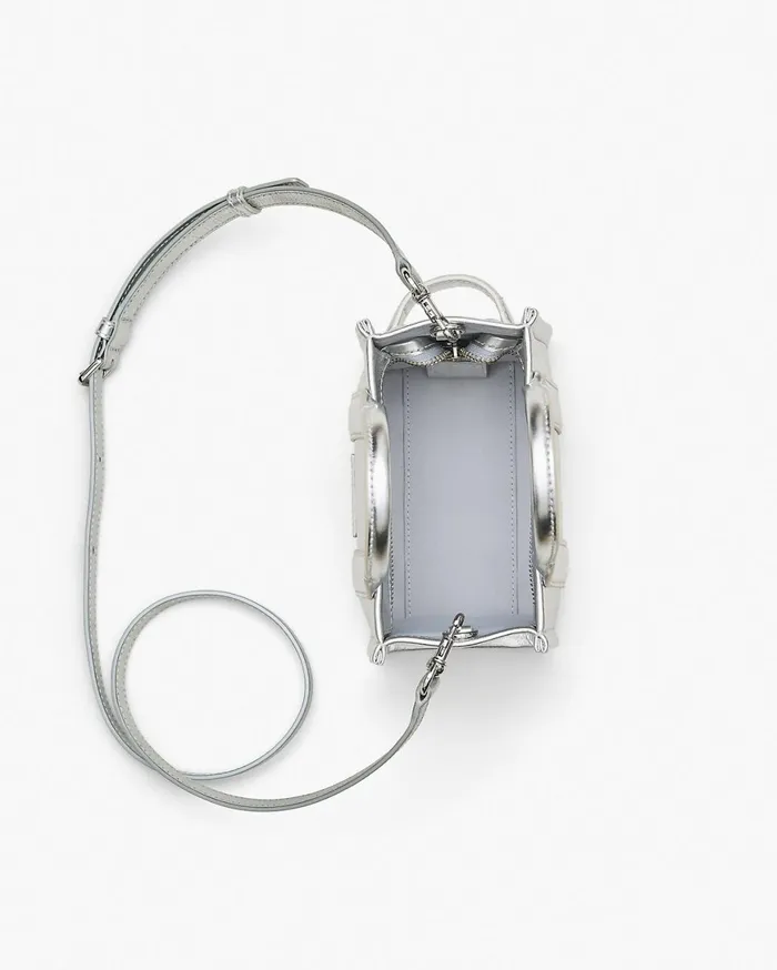 Marc Jacobs Mini Bags The Metallic Leather Crossbody Tote Bag Metallic Silver 8211 Women