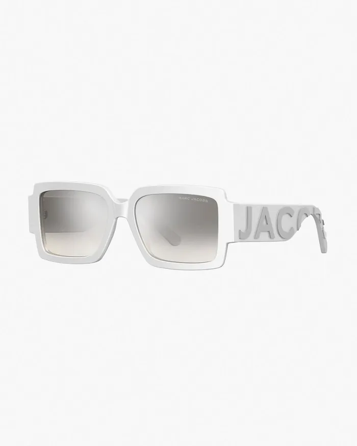 Marc Jacobs Sunglasses The Bold Logo Square Mirrored Sunglasses Whitegrey 8211 Women Marc Jacobs Sunglasses The Bold Logo Square Mirrored Sunglasses Whitegrey 8211 Women