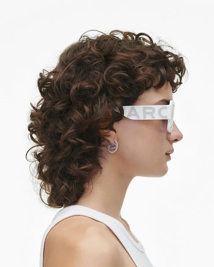 Marc Jacobs Sunglasses The Bold Logo Square Mirrored Sunglasses Whitegrey 8211 Women