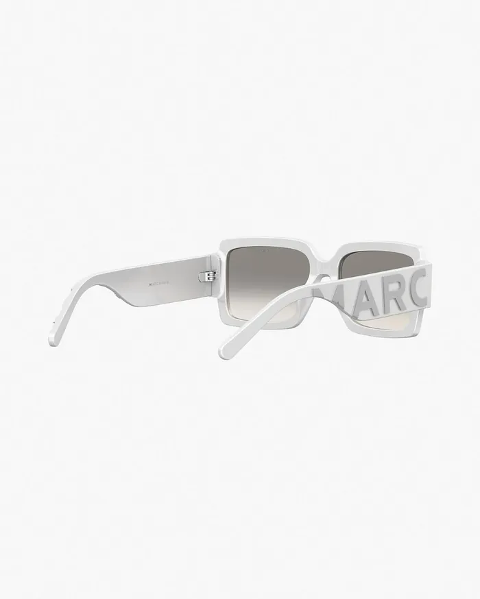 Marc Jacobs Sunglasses The Bold Logo Square Mirrored Sunglasses Whitegrey 8211 Women