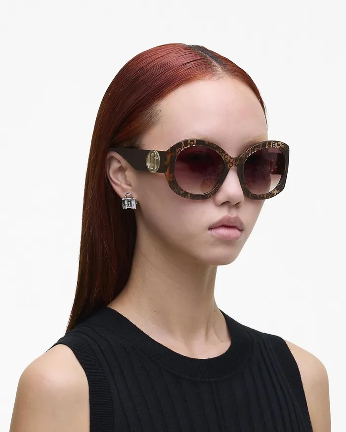 Marc Jacobs Sunglasses The J Marc Monogram Round Sunglasses Havana 8211 Women