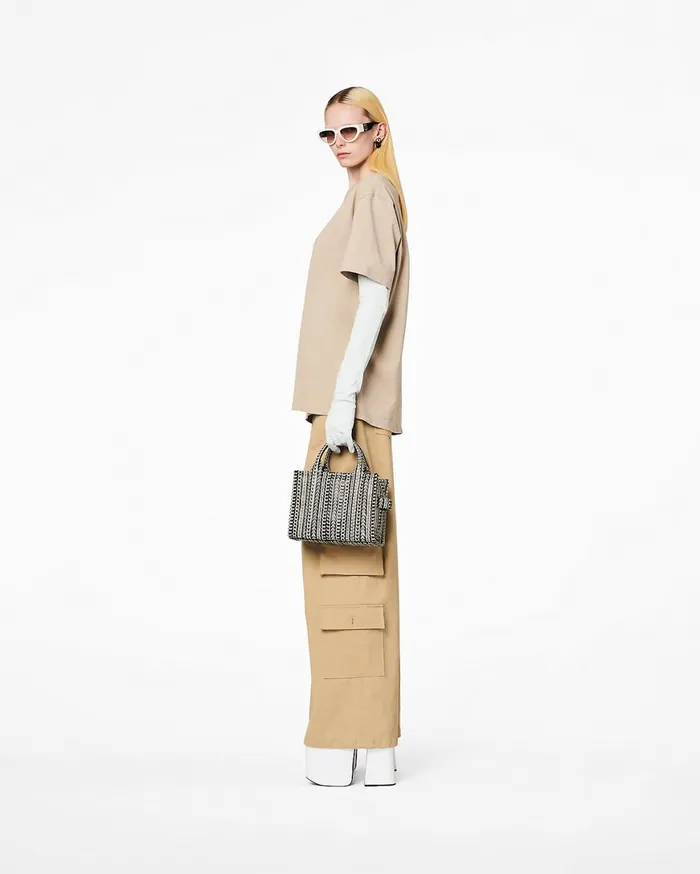 Marc Jacobs The Tote Bag The Monogram Leather Small Tote Bag Blackwhite 8211 Women