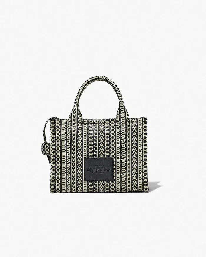 Marc Jacobs The Tote Bag The Monogram Leather Small Tote Bag Blackwhite 8211 Women