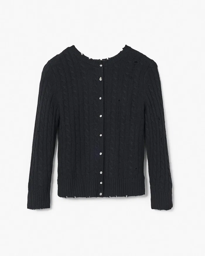 Marc Jacobs Tops The Shrunken Cashmere Cable Cardigan Black 8211 Women