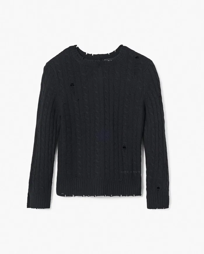 Marc Jacobs Tops The Shrunken Cashmere Cable Cardigan Black 8211 Women