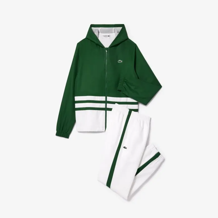 Matching Sets Men Lacoste Men039s Tennis Colorblock Sweatsuit Green White Green Lxk