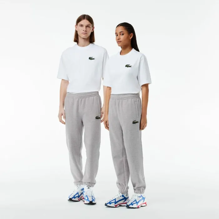 Matching Sets MenWomen Lacoste Unisex Organic Cotton Fleece Sweatpants Grey Chine Cca