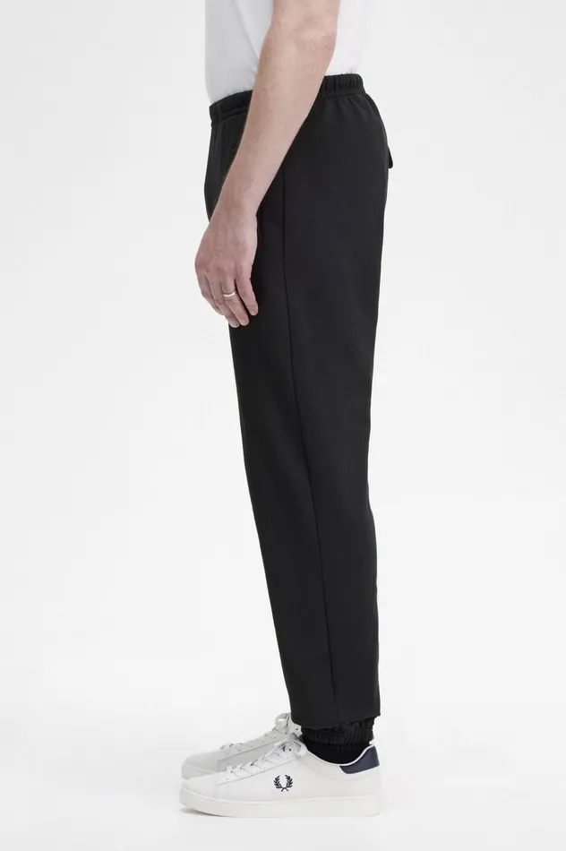 Men Badge Detail Track Pants Black Fred Perry Trousers