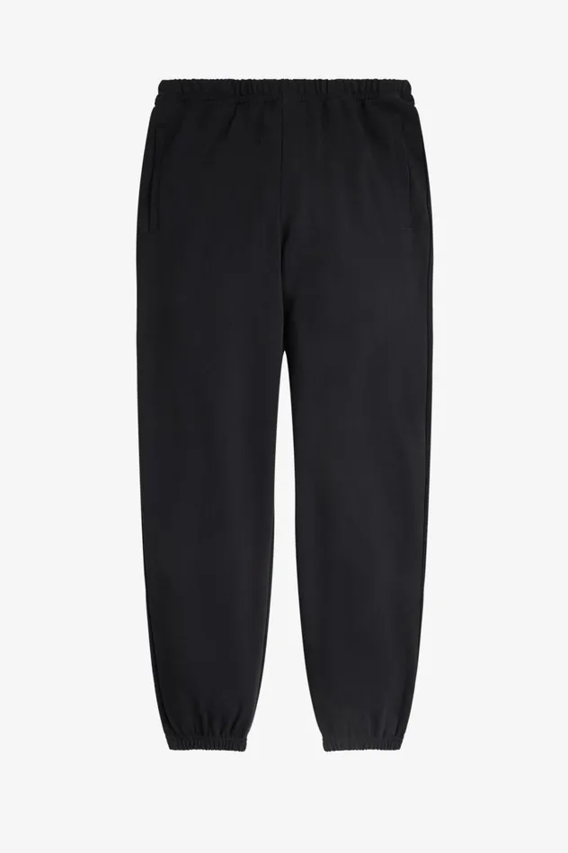 Men Badge Detail Track Pants Black Fred Perry Trousers