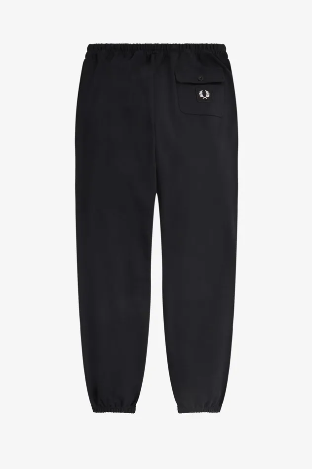 Men Badge Detail Track Pants Black Fred Perry Trousers