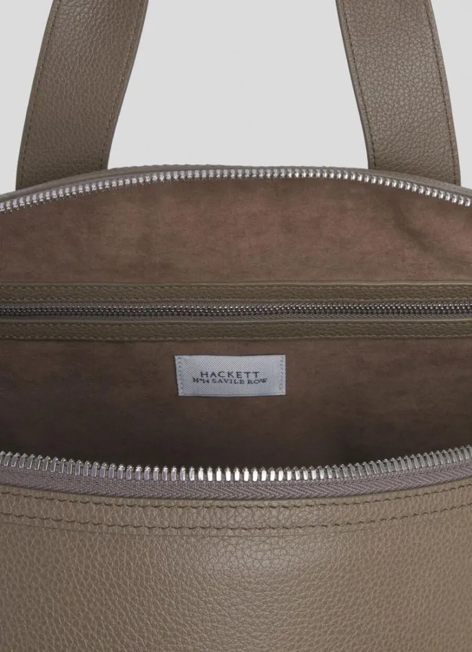 Men Bags and Luggage Hackett London Leather Travel Bag Toffee Brown