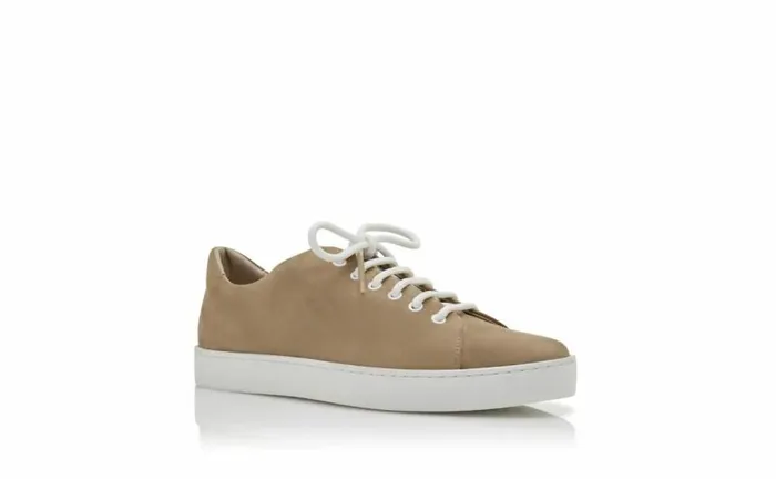 Men Beige Suede Low Cut Sneakers Manolo Blahnik LaceUps