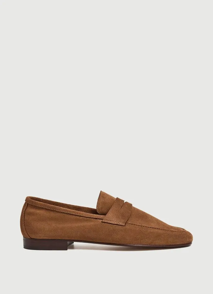 Men Casual Shoes Hackett London Suede Moccasins Cognac Brown