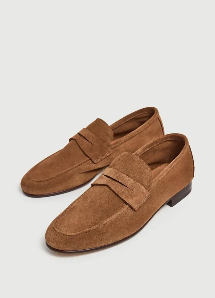 Men Casual Shoes Hackett London Suede Moccasins Cognac Brown