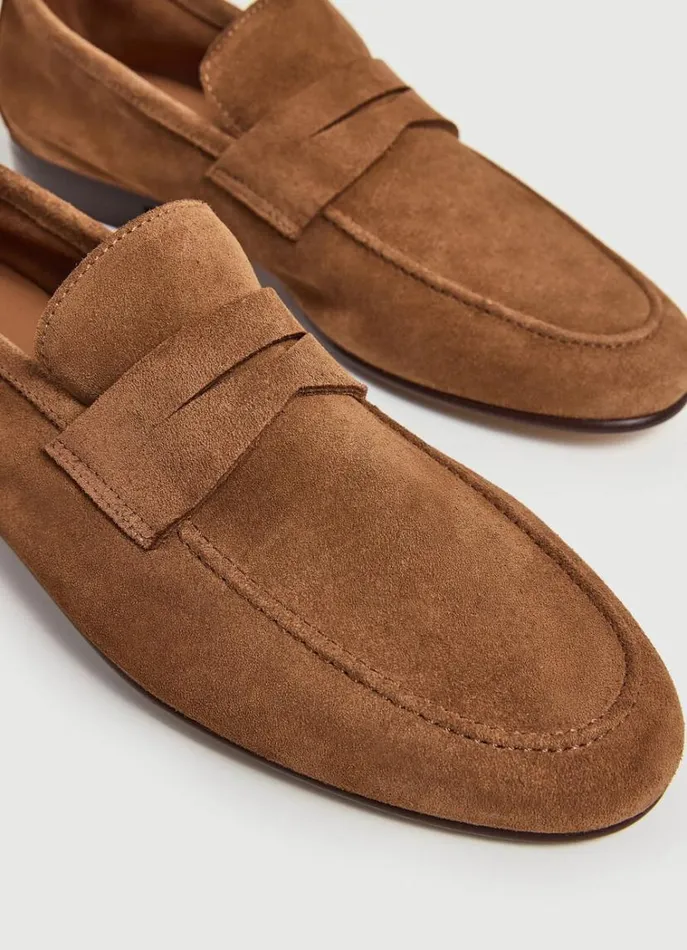 Men Casual Shoes Hackett London Suede Moccasins Cognac Brown