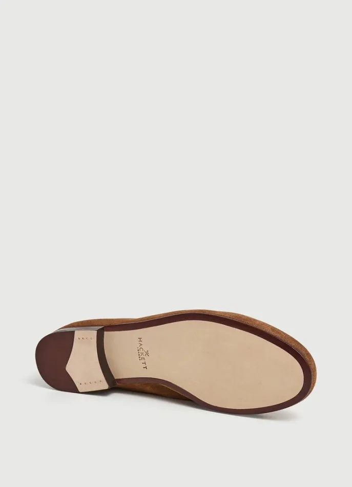 Men Casual Shoes Hackett London Suede Moccasins Cognac Brown