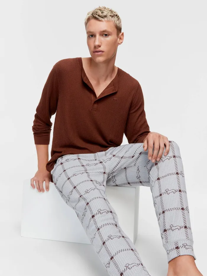 Men Choc Waffle Pj Pant Multi Peter Alexander Pants