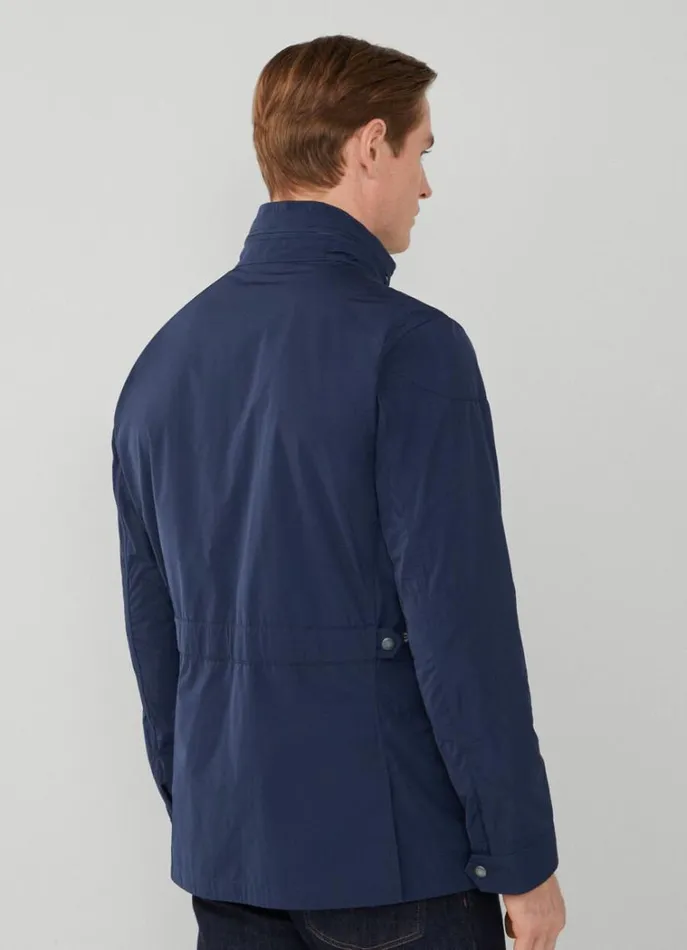 Men Coats and Jackets Hackett London WaterResistant Velospeed Jacket Navy Blazer