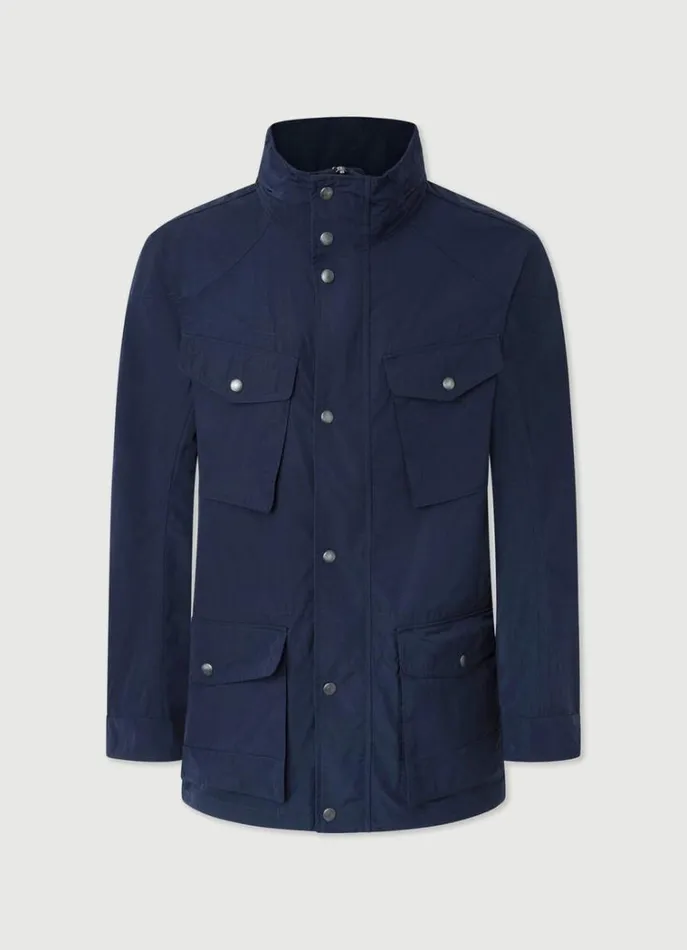 Men Coats and Jackets Hackett London WaterResistant Velospeed Jacket Navy Blazer