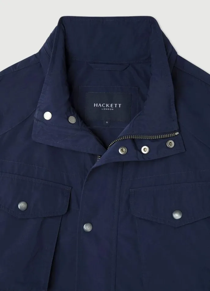 Men Coats and Jackets Hackett London WaterResistant Velospeed Jacket Navy Blazer