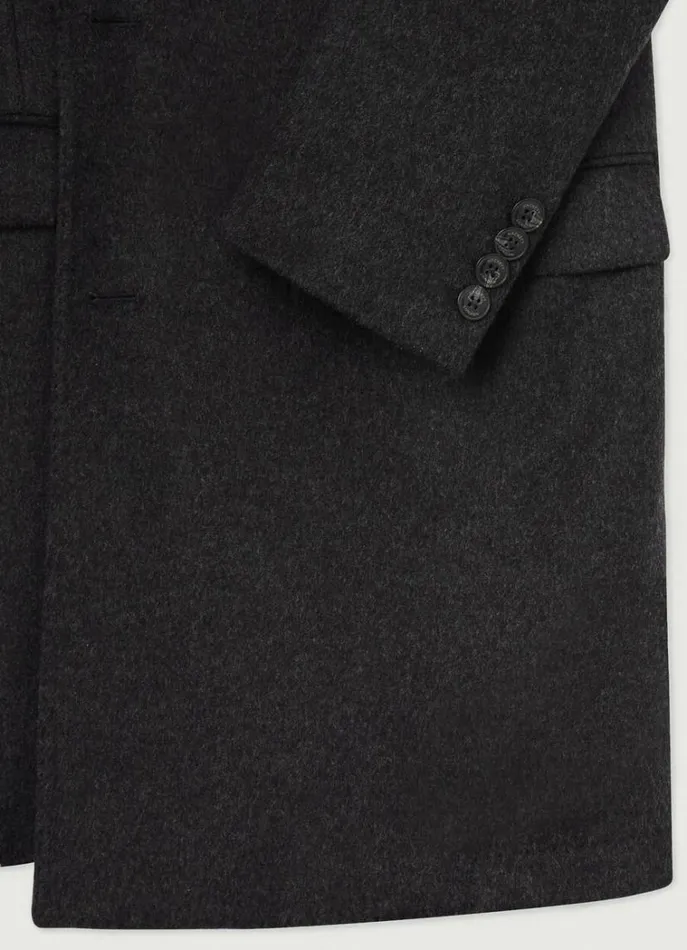 Men Coats and Jackets Hackett London Wool And Cashmere Coat Charcoal Grey