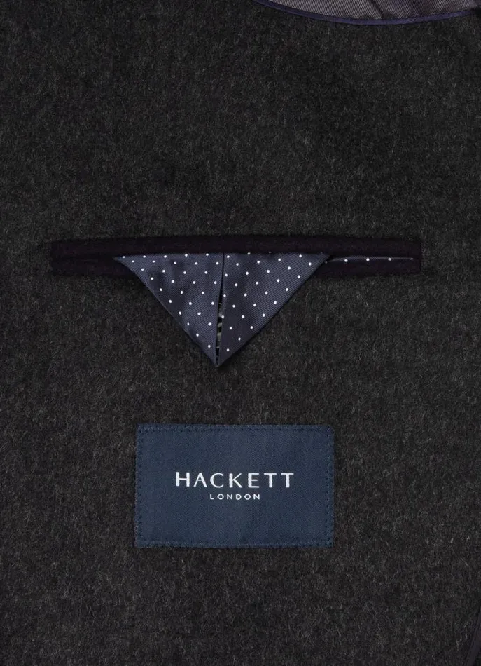 Men Coats and Jackets Hackett London Wool And Cashmere Coat Charcoal Grey