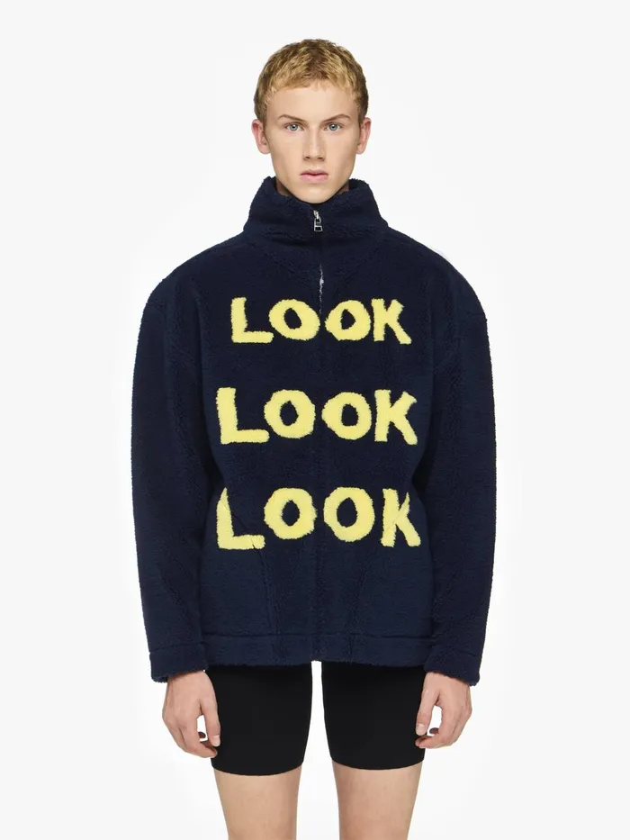 Men Coats and Jackets JW Anderson 034LOOK LOOK LOOK034 ZIP FRONT JACKET Navy Men Coats and Jackets JW Anderson 034LOOK LOOK LOOK034 ZIP FRONT JACKET Navy