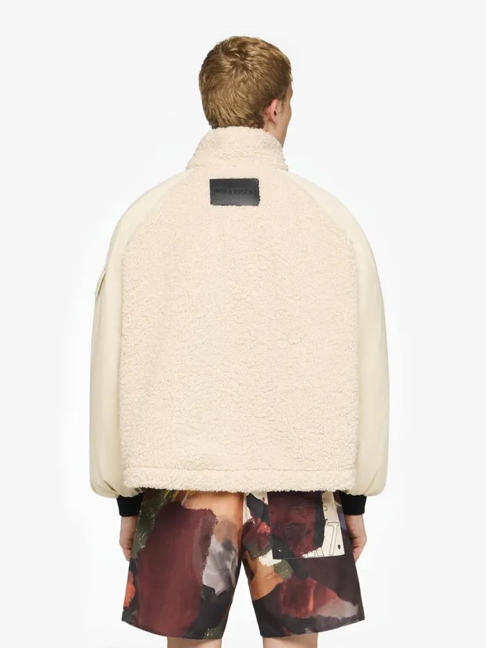 Men Coats and Jackets JW Anderson COLOUR BLOCK FLEECE TRACK TOP Beige Men Coats and Jackets JW Anderson COLOUR BLOCK FLEECE TRACK TOP Beige
