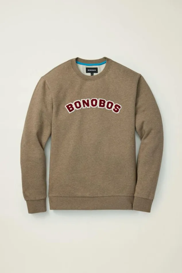 Men Collegiate Supersoft Fleece Crew Mushroom Brown Bonobos Crew and VNeck Sweaters Men Collegiate Supersoft Fleece Crew Mushroom Brown Bonobos Crew and VNeck Sweaters