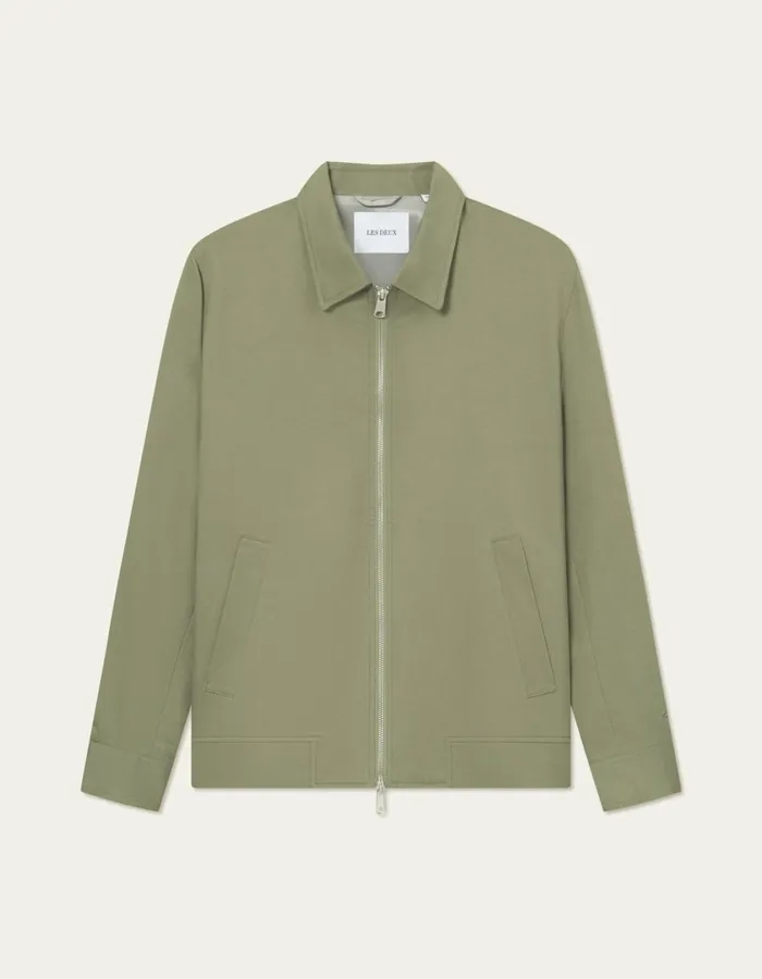 Men Como Cotton Coach Jacket 8211 Lichen Green Les Deux JacketsCoats