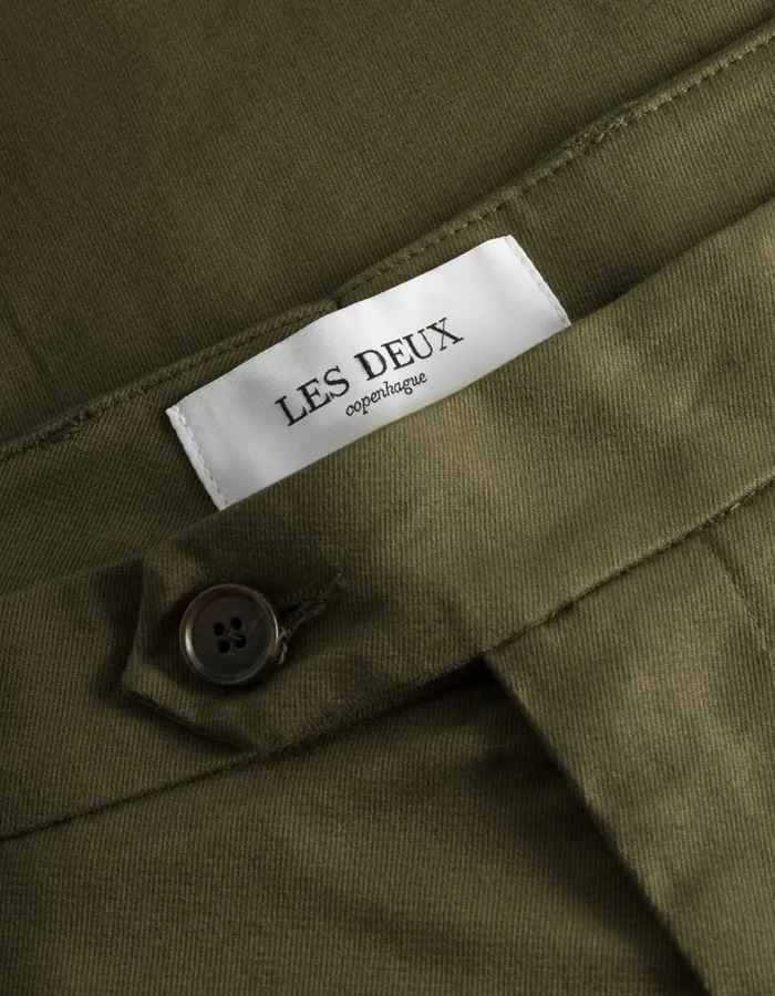 Men Como Cotton Suit Pants 8211 Olive Night Les Deux Pants