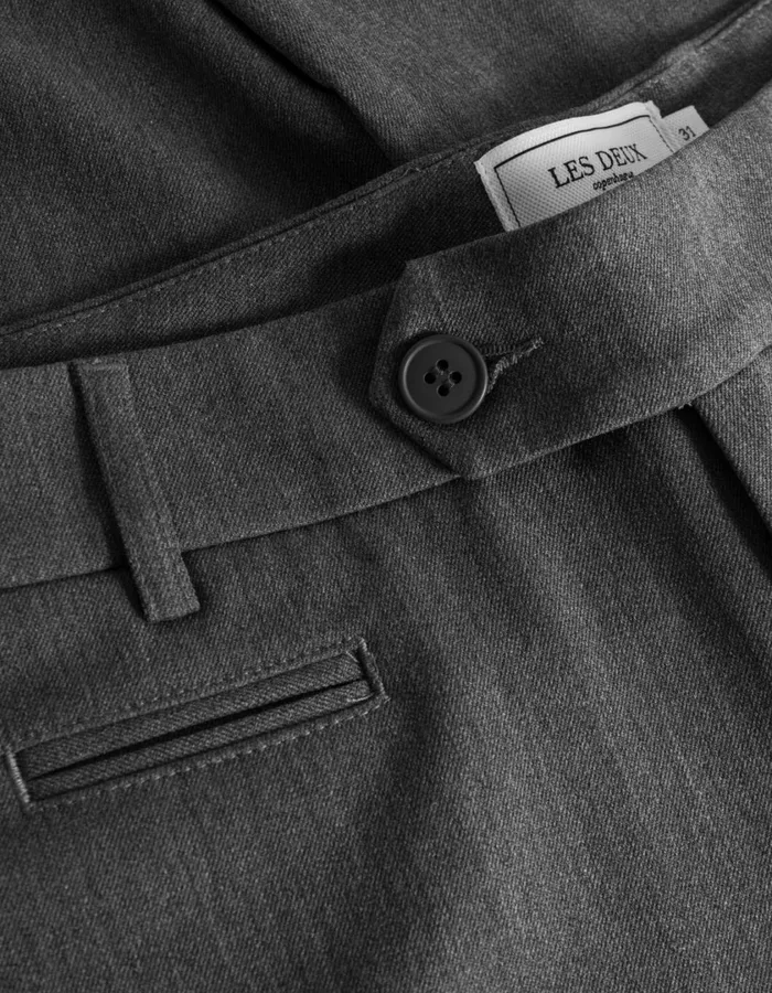 Men Como Suit Pants 8211 Grey Melange Les Deux Pants