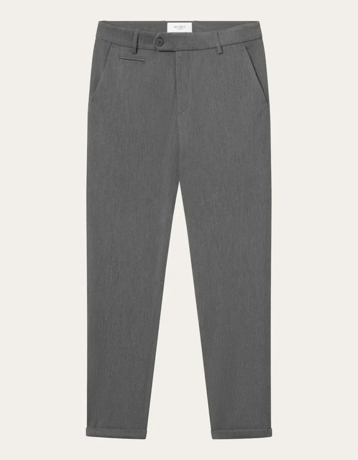 Men Como Suit Pants 8211 Grey Melange Les Deux Pants