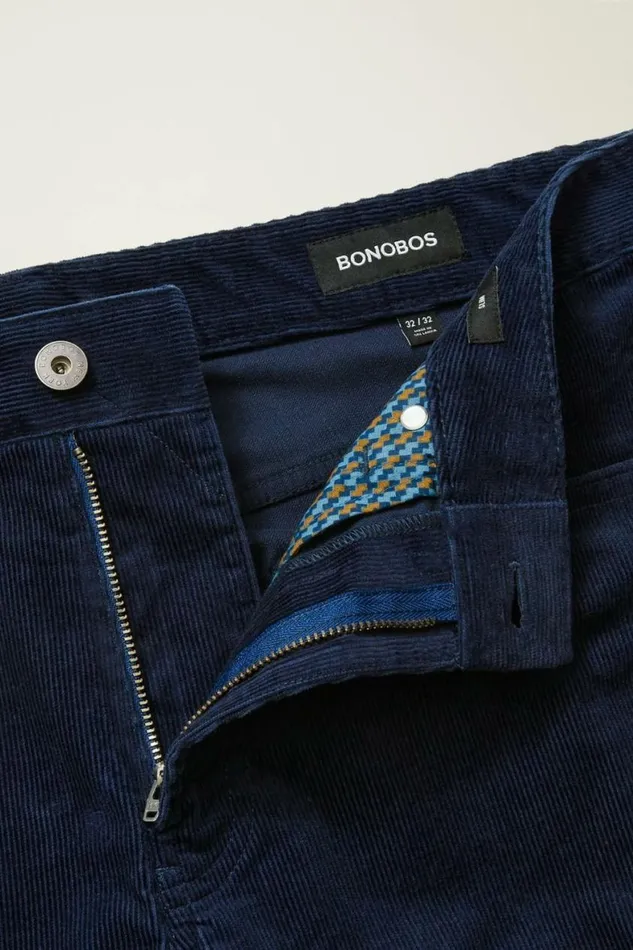 Men Corduroy 5Pocket Pants Maritime Blue Bonobos 5pochet Pants
