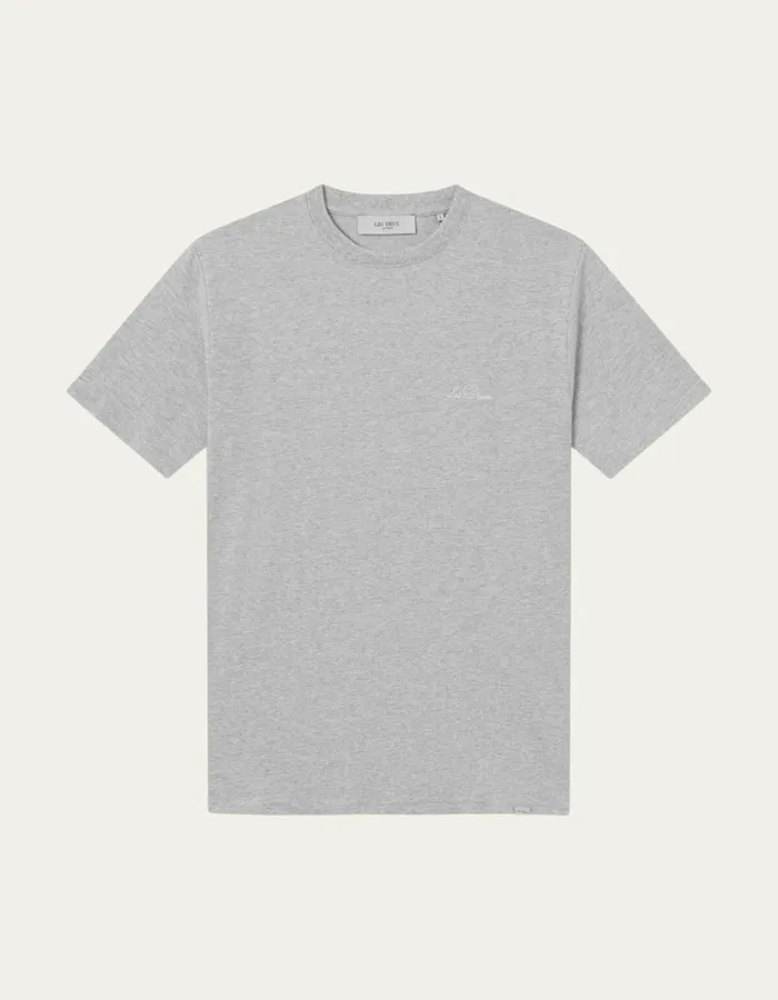 Men Crew TShirt 8211 Grey MelangeWhite Les Deux Tshirts