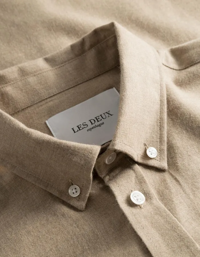 Men Desert Reg Shirt 8211 Dark Sand Melange Les Deux ShirtsOvershirts