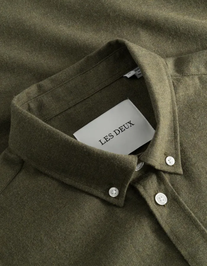 Men Desert Shirt 8211 Olive Night Melange Les Deux ShirtsOvershirts