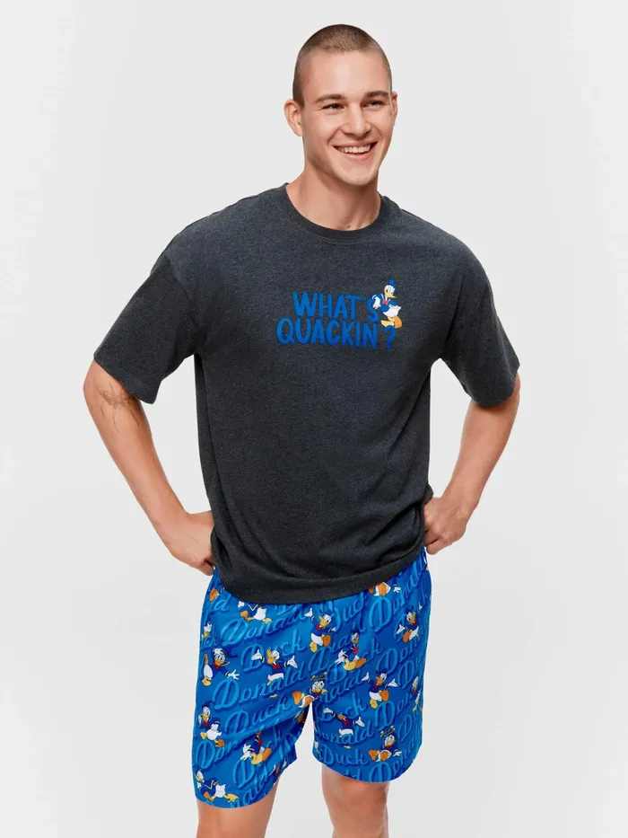 Men Donald Duck Tee Charcoal Peter Alexander Tops
